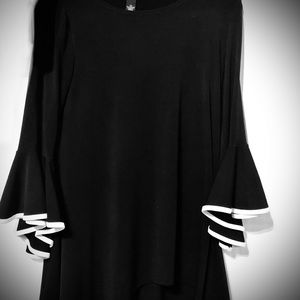 Alfani Beautiful Long Black Bell Sleeve Top